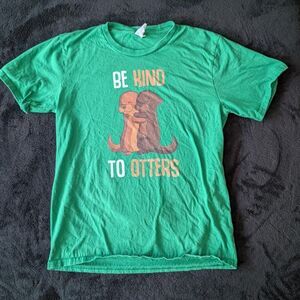 Otters Nature Wildlife Eco Women's Granola Crunchy Green T-shirt Youth Large